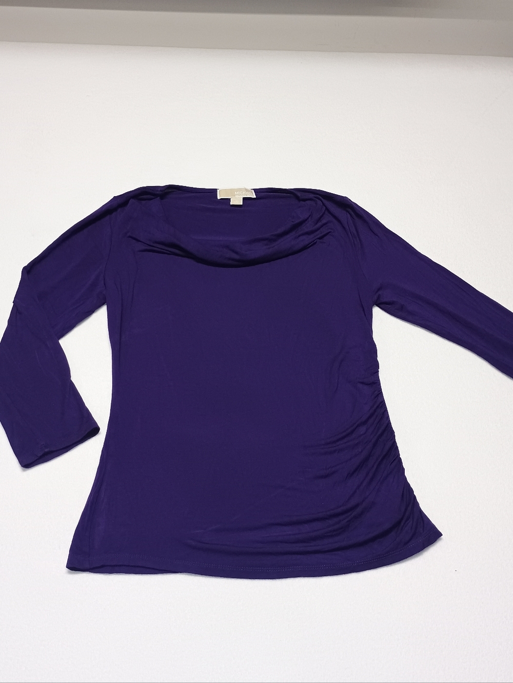 Michael Kors Y2k Women's Long Sleeve Cowl Neck Top - Deep Purple